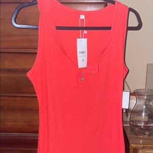 Ladies' Red Ribbed Tank Top - Fit